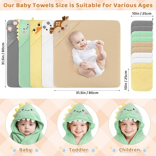 CandyHome 15 PCS Baby Bath Towels Set for Newborn Infant Toddler Essentials