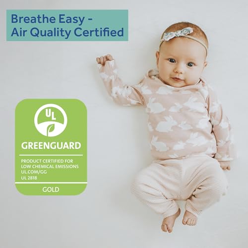 SEALY BABY 2 Stage Infant Crib Mattress Plus Toddler Bed Fit, Breathable, Resistant to Stain Cover, Dual Firmness & Lightweight, Posturepedic Grow
