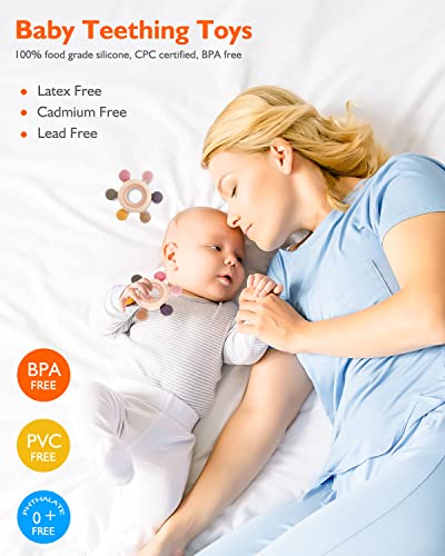 akolik Baby Teething Toys, Teething Relief Toy, BPA Free Baby Chew Toys Infant Toys Newborn Accessories, Teethers for Babies 0-3-6-9-12 Months Old Boys Girls