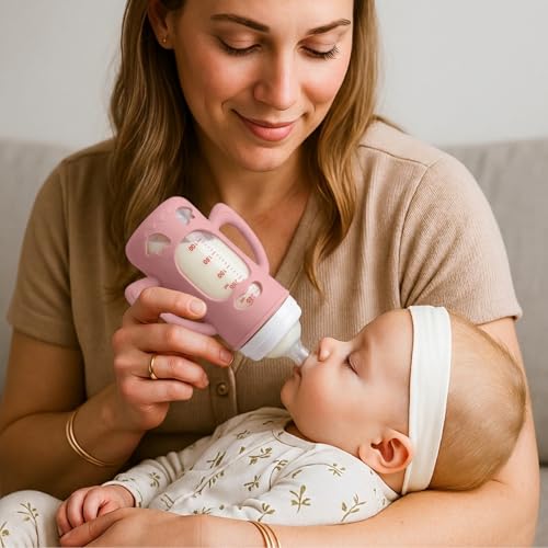 BUSOHA 3 Pack Silicone Sleeves for Pigeon 8oz Baby Bottle