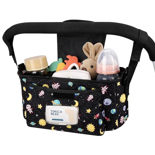 Accmor Universal Stroller Organizer with Insulated Cup Holder and Shoulder Strap, Stroller Bag Caddy Organizer Stroller Accessories for Uppababy, Baby Jogger, Nuna, Doona, Britax Strollers
