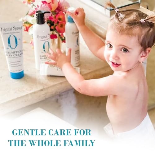Original Sprout Scrumptious Baby Cream for Sensitive Skin & Diaper Rash, Gentle Non-Greasy Baby Lotion with Zinc Oxide & Calendula, Moisturizing Face & Body Cream, 32 fl oz