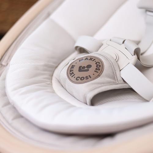 Maxi-Cosi Cassia Smart Baby Swing for Infants, Portable, Foldable Infant Swing with Music, 360 Rotation, 5 Speeds, 12 Melodies, EcoCare Fabric, Auto Motion Sensor, 2 Reclines, Classic Slate
