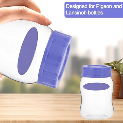 4pcs Baby Bottle Caps Compatible with Pigeon & Lansinoh Bottles, Leak-Proof Travel & Storage Lids Replacement (Purple)