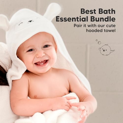 6-Pack Baby Washcloths, Soft Absorbent Washcloths for Face, Body (White)