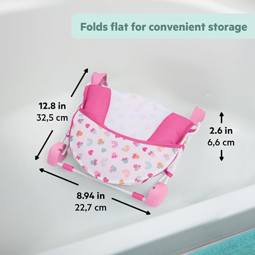 Bright Starts Disney Baby Minnie Mouse Foldaway 2-Position Baby Bath Seat, Adjustable Support for Sink or Bathtub, Ages 0-6 Months up to 20 Pounds, Machine-Washable Sling
