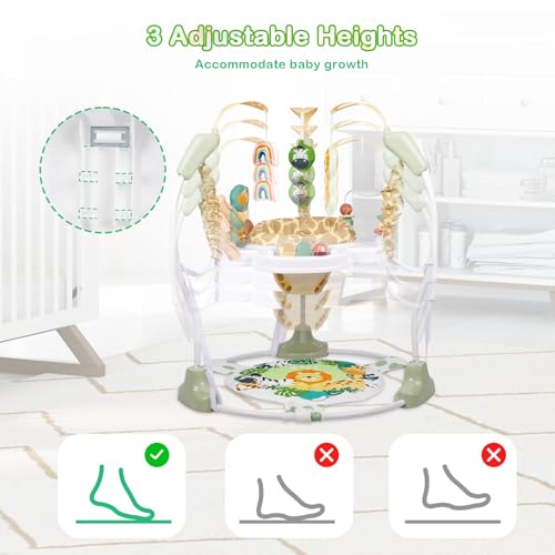 Otrolepota Baby Activity Center, Infant Jumpers and Bouncers with Music, Lights, Infant Toys, 360°Rotating Seat, 3 Adjustable Heights, Baby Play and Learning Center for 6+ Months