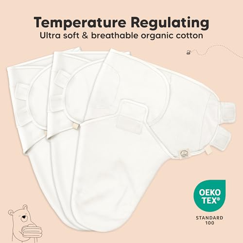 KeaBabies 3-Pack Organic Baby Swaddles for Newborns, Infant (Nordic, 0-3M)
