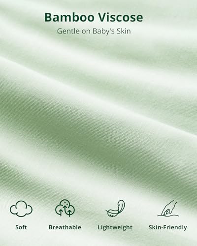 EARTH PENGUIN Soft Bamboo Viscose Baby Sleep Sack 6-18 Months, 1.0 TOG Baby Sleeping Bag 2 Pack, Cozy Baby Wearable Blanket 2-Way Zipper