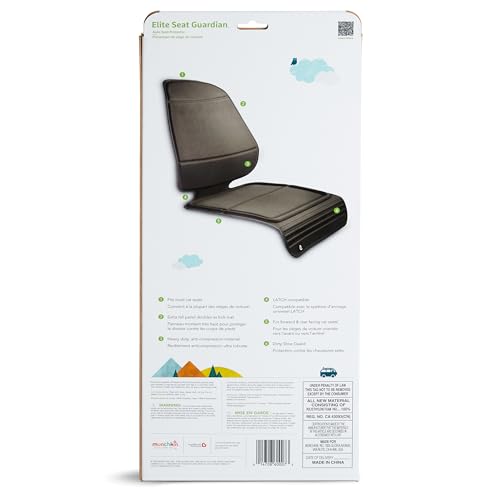Munchkin Elite Seat Guardian Car Seat Protector, Under Car Seat Cover for Baby and Toddler Seats, Rear or Forward Facing, Dark Grey