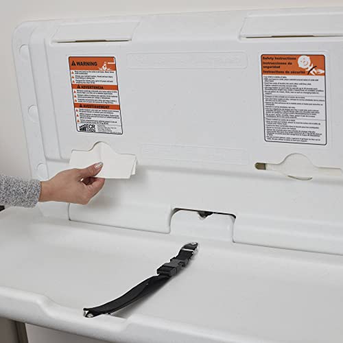 ECR4Kids Horizontal Wall-Mounted Changing Station, Baby Changer, White Granite