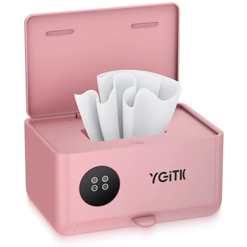 YGiTK Portable Baby Wipe Warmer —Dual Layer with Face Mask Heating Wet Wipe Warmer, 4-Level Temperature Adjustable,Large Capacity and Touch Control, Fast Heating for Newborn Night Care