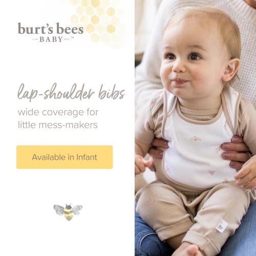 Burt's Bees Baby Bibs, Unisex 100% Organic Cotton Teething Drool Bibs