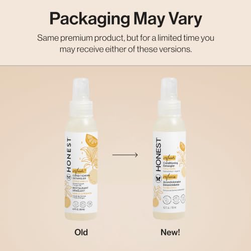 The Honest Company Conditioning Hair Detangler | Leave-in Conditioner + Fortifying Spray | Tear-free, Cruelty-Free, Hypoallergenic | Citrus Vanilla Refresh, 4 fl oz