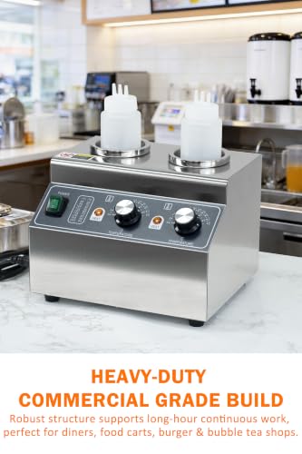 Electric Cheese Sauce Warmer Nacho Cheese Dispenser Warmer ， Commercial Cheese Dispenser, Hot Fudge Bottle Warmer for Cheese Chocolate Hot Fudge Caramel 86-185℉ 110V