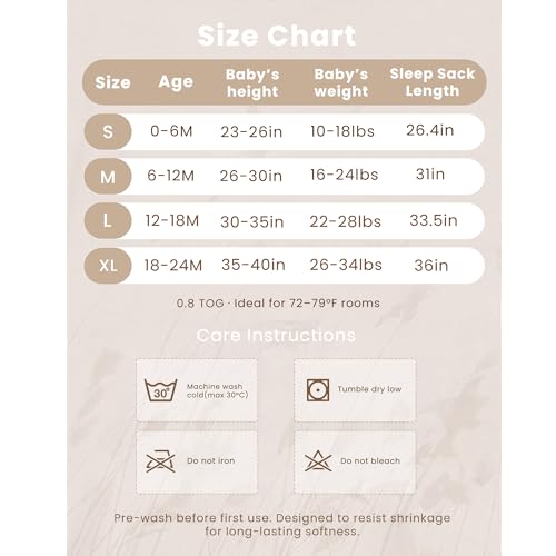 Konssy Muslin Baby Sleep Sack 6-12 Months 0.8 TOG, 2 Pack 100% Cotton Wearable Blanket for Babies, 2-Way Zipper Breathable Sleeping Sack Infant Toddler Essentials for Girls and Boys (Blossom, Pink)
