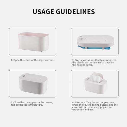 Baby Wipe Warmer and Baby Wet Wipes Dispenser, 5 Modes of Temperature Heating Control Portable Diaper Wipes Warmer for Newborn Baby, Baby Shower Gifts White