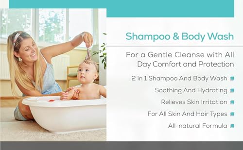 Pampered Bee - Shampoo & Body Wash (Tropical Fusion), 2-in-1 Natural Formula for Newborns, Toddlers and Kids, 12 oz