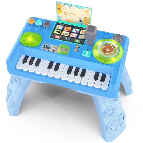 Baby DJ Activity Table for Toddlers 1-3, Baby Musical Piano Toys for 1 Year Old Boy with Music & Light Toddler Learning Educational Infant Toy 6-9-12-18 Months for 1st One Boy Girl First Birthday Gift