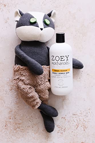 Zoey Naturals - Sweet Citrus Bubble Bath for Kids & Babies - Organic Tear-Free, Non-Toxic Toddler Soap with Moisturizing Aloe & Avocado Oil - Long Lasting Bubbles - Made in USA, 17 oz