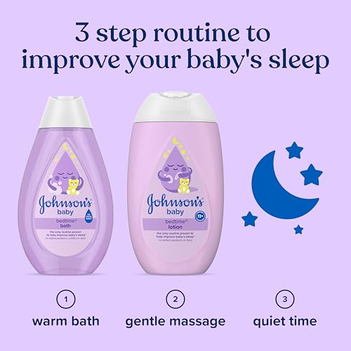 Johnson's Baby Sleepy Time Gift Set with Calming Bedtime Bath, Bedtime Lotion & Calming Shampoo, Baby Bedtime Essentials with Relaxing NaturalCalm Aromas, Hypoallergenic, 3 Items
