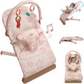 Tiny Marvels Baby Bouncer, Portable Infant Bouncer Seat with Soothing Music & 3-Point Harness, Foldable and Lightweight for Newborn to Toddler 0-12 Months, Under 20 lbs
