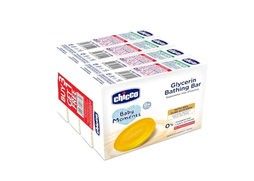 Chicco Baby Moments Glycerin Bathing Bar with 99% Pure Glycerin 300g (Buy 3 Get 1 Free)