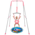 Baby Jumper with Stand for 6-24 Months, Baby Exerciser for Active Babies, Toddler Jumper Bouncers for Baby Girl/Boy with Adjustable Chain, Suitable for Indoor and Outdoor, Water Mat Included(Pink)