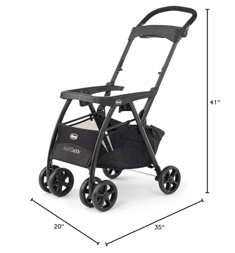 Chicco KeyFit Caddy Baby Stroller Frame with Adjustable Handle, Parent Tray