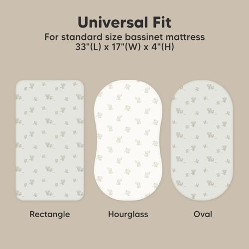 2-pk Organic Baby Bassinet Sheets Boys, Girls, Bassinet Fitted Sheet (Elly)