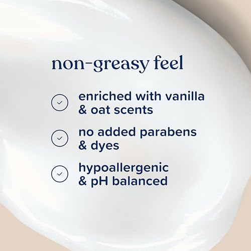 Johnson's Skin Nourishing Baby Lotion, Vanilla & Oat Scents, Hypoallergenic Baby Body Lotion for 72 Hour Hydration Until Baby's Next Bath Moisturizes & Protects from Dryness, 16.9 fl. oz