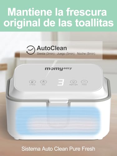 MOMYEASY Baby Wipe Warmer, Large Capacity Wipes Dispenser with 3 Temperature Modes, Even Heating Diaper Wipe Warmer with Night Light, Wipes Warmer for Babies/Adults