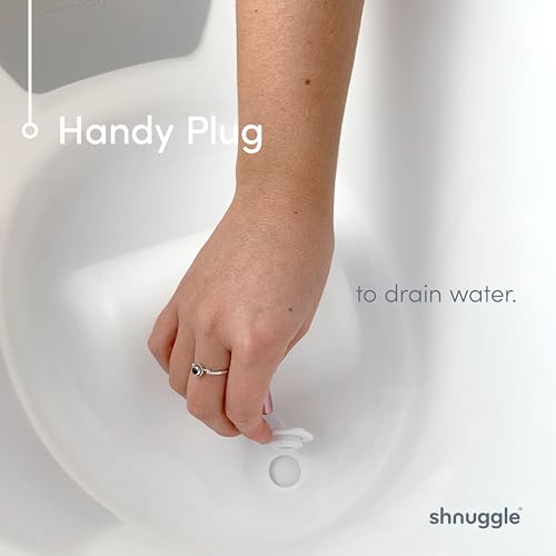 Shnuggle Newborn Baby Bath | Built in Support Bump and Soft Backrest | Suitable from Newborn | Bath Seat Support Includes Plug | Taupe
