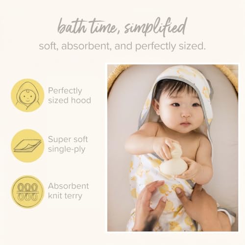 Burt's Bees Baby Infant Hooded Towels, Unisex Bath Essentials, 2-Pack