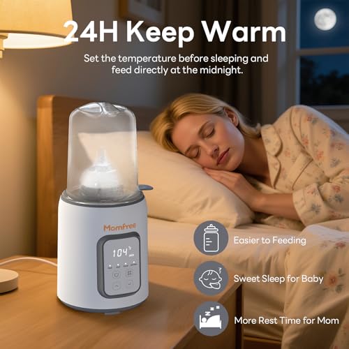 Bottle Warmer, 8-in-1 Fast Baby Bottle Warmer, Grey | for Breastmilk and Formula, Accurate Temperature Control, Automatic Shut-Off, Multifunctional for All Bottles