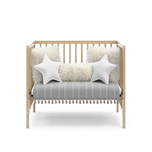 Graco Teddi 4-in-1 Convertible Mini Crib with Bonus Water-Resistant Mattress – GREENGUARD Gold Certified, 2.75-Inch Mattress Included, Small Spaces Crib, Easy 30-Minute Assembly (Driftwood)