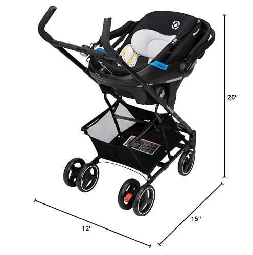 Maxi-Cosi Maxi-Taxi Xt Baby Stroller, Car Seat Caddy, Ultra Compact, Travel System with Ample Storage, Black,