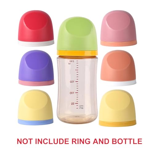 Baby Bottle Replacement Caps Compatible with Pigeon 3rd Generation PPSU/PP/Glass Wide Neck Nursing Bottles, 3 Pack (Sent in Random Color)
