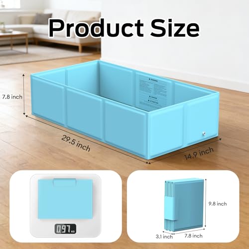 Totiro Foldable Baby Bathtub for Newborns & Toddlers, Collapsible Infant Bath Tub with Soft Cushion, Non-Slip Support & Drain Plug, Space-Saving Baby Tub for Small Bathrooms & Travel
