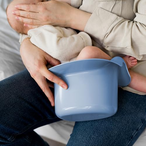 Kindsgut Elimination Communication Baby Potty – Ergonomic Infant Potty for Babies, Easy-Clean EC Potty with Splash Guard, Includes Printed EC Beginner Guide, Designed in Germany, Pigeon Blue