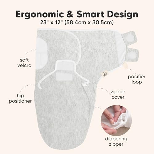KeaBabies Newborn Swaddles with Zippers - 3-Pack Baby Swaddle Sleep Sacks 0-3 Months, Infant, Baby Girls, Boys, Soft & Durable Sleep Sack Newborn, Easy Diaper Change Swaddling Blanket (Aspire, OS)