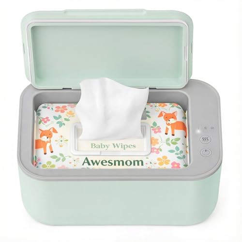 Awesmom Wipe Warmer for Baby & Adult Wipes, Adjustable Temperature, Quiet and Even Heating, Wet Wipes Dispenser, Diaper Wipe Warmer, Green