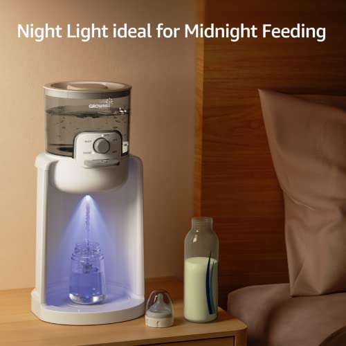 GROWNSY Instant Baby Bottle Warmer, Precise 4 Temperatures Control | Night Light, Midnight Feeding | Warm Water Dispenser for Formula in Seconds | 72H Smart Thermostat, Easy Keep Warm