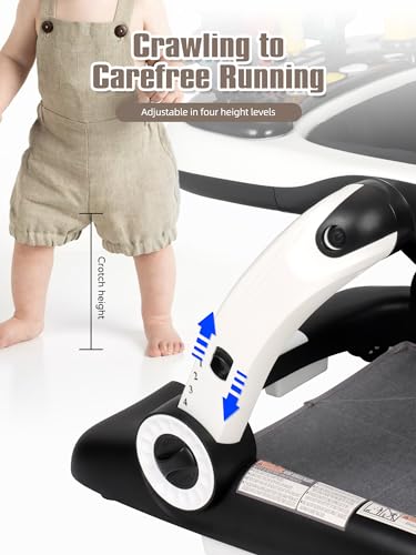Music and Lights Baby Walker with Wheels, 6 in 1 Baby Activity Center w/Ergonomic backrest Design, Baby Walkers for Boys w/Foot Pads, Music Bouncer Walkers for Boys Girls Babies 6-18 Months, Black