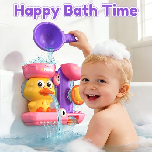 Bath Toys for Kids Ages 1-3: Toddler Bath Toys for 1 2 3 Year Old Girl Gifts - Pink Bathtub Toy for Toddlers 2-4 - Baby Girl Gifts 12+ Months