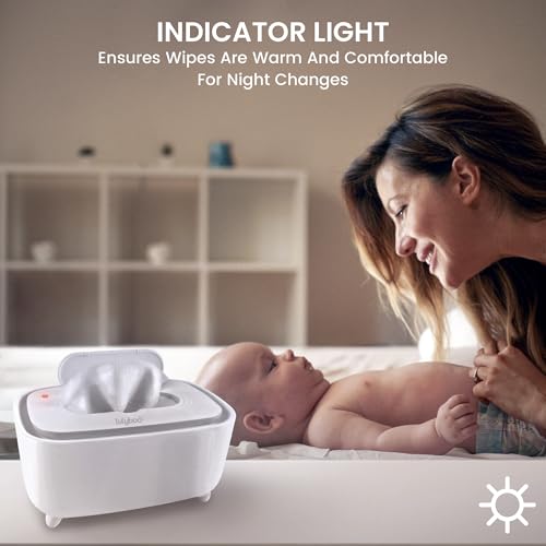 Lulyboo Warm Wipe Dispenser - Baby Wipe Warmer with Adjustable Temperature, Quick-Heating, Soft Silicone Cover, Easy-Refill Design, Ideal for Sensitive Baby Skin, Keeps Wipes Warm & Fresh
