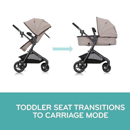 Evenflo Pivot Modular Travel System with LiteMax Preemie and Infant Car Seat (Desert Tan)