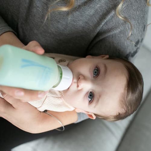 Dr. Brown's Anti-Colic Options+ Narrow Glass Baby Bottle with Level 1 Slow Flow Nipple, BPA-Free, 4 oz/120mL, 0m+, 2-Pack (Packaging May Vary)