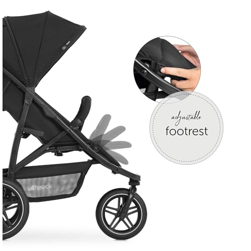 hauck Rapid 3R All-Terrain Pushchair Baby Stroller for Toddlers – 3 Rubber Wheels, UPF 50+ Canopy, Adjustable Reclining Seat & Height Handle, and Compact One-Hand Fold