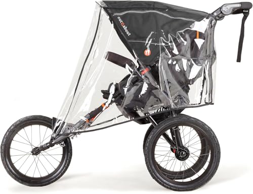 Out’n’About Nipper Sport Jogging Stroller | Lightweight All-Terrain 3-Wheel Stroller | Rain Cover Included | 16” Air-Filled Tires, Suspension, Handlebar Brake | Newborn to 4 Years | Summit Black